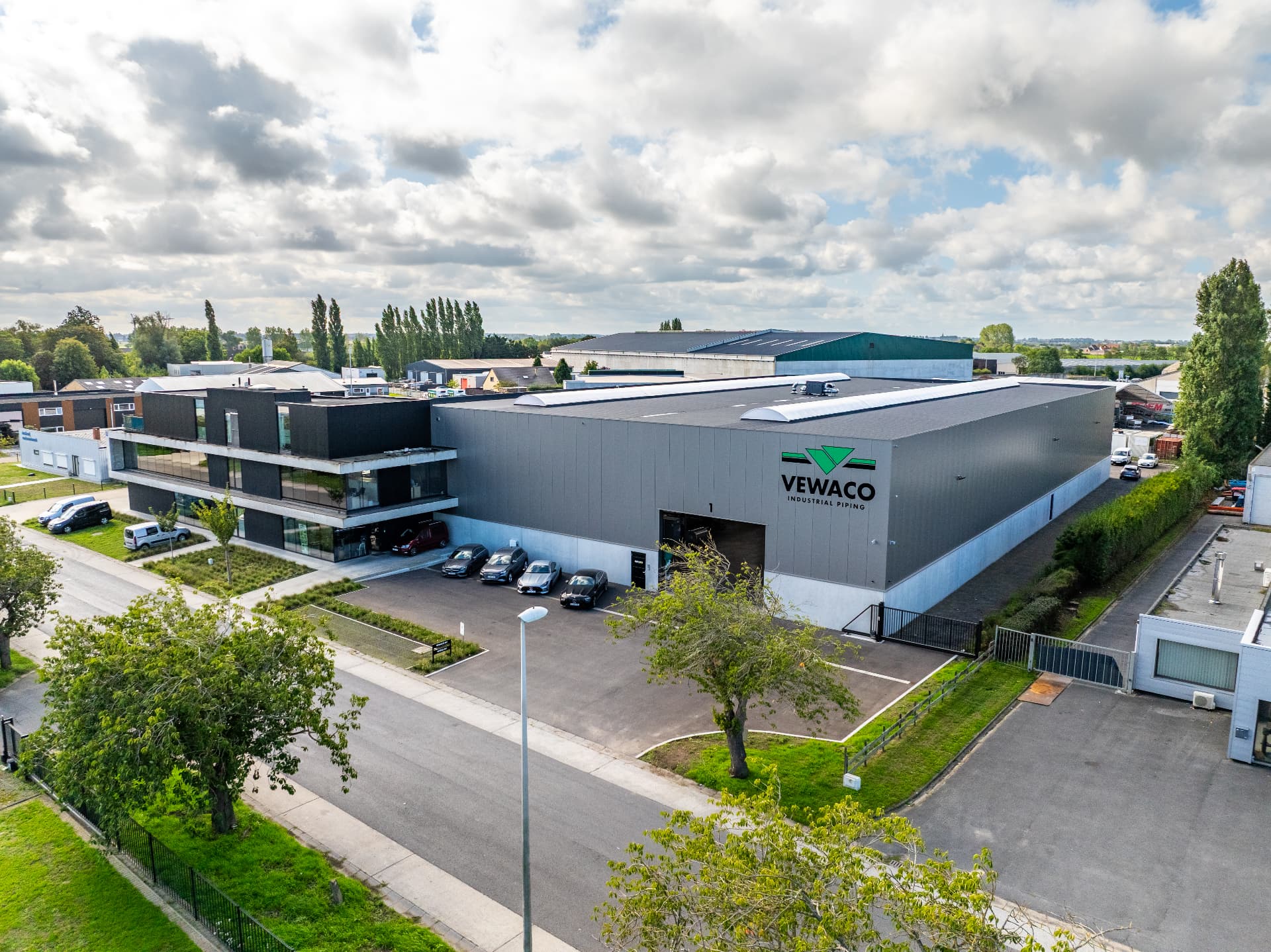 Het bedrijf van Vewaco in het industriepark te Gistel