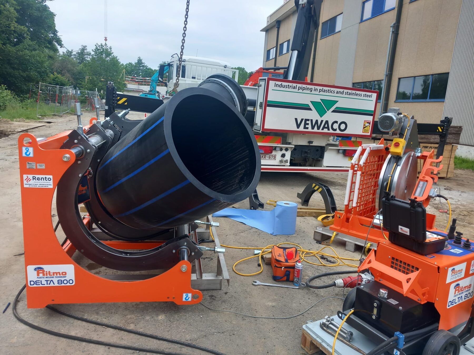 PE piping geplaatst of gelast door Vewaco