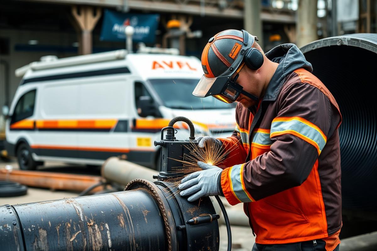 Elektromoflas op een PE persleiding