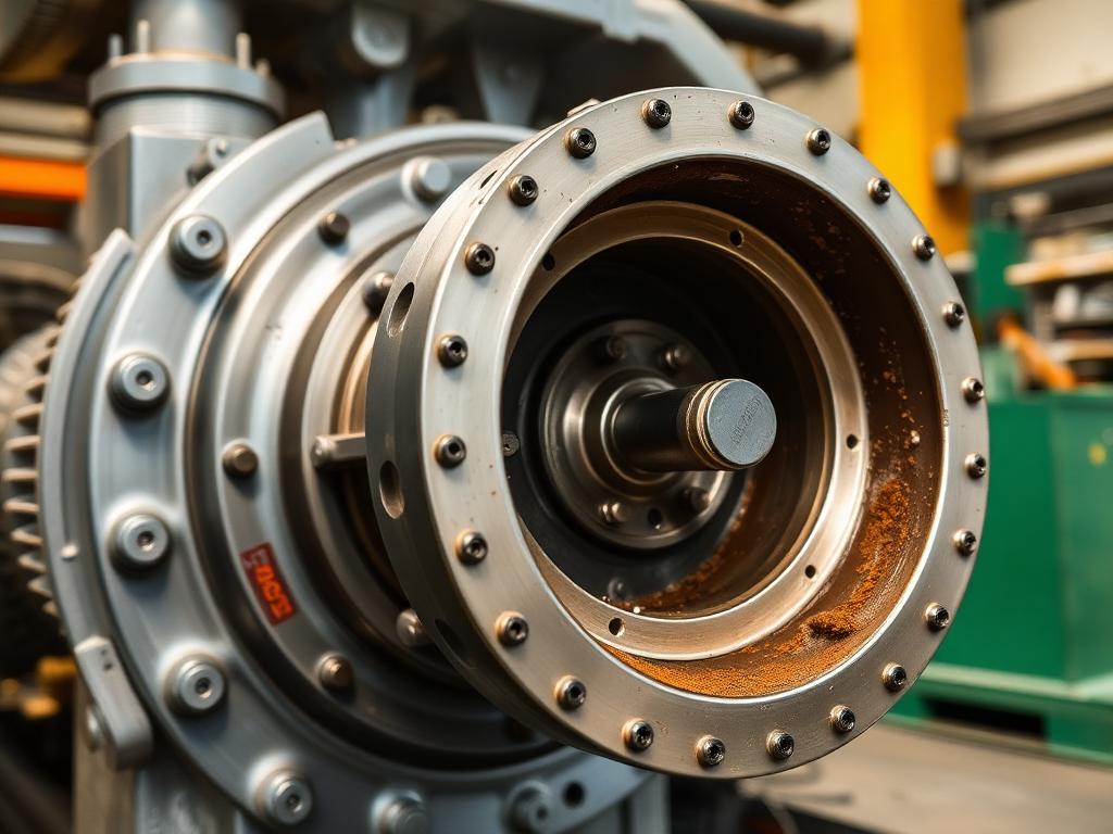 Rotor en stator van een wormpomp tijdens onderhoud